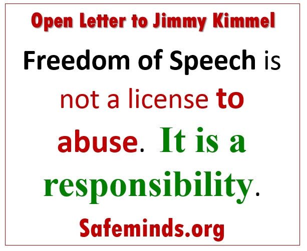 An open letter to Jimmy Kimmel from SafeMinds
