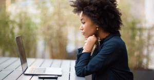 woman using a laptop